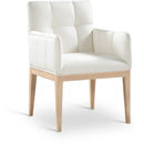  Color_Cream -- Adrian Cream Vegan Leather Upholstered Dining Arm Chair IMAGE 1