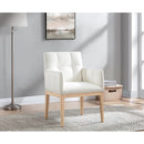  Color_Cream -- Adrian Cream Vegan Leather Upholstered Dining Arm Chair IMAGE 2