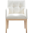  Color_Cream -- Adrian Cream Vegan Leather Upholstered Dining Arm Chair IMAGE 3