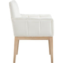  Color_Cream -- Adrian Cream Vegan Leather Upholstered Dining Arm Chair IMAGE 4