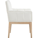 Meridian Adrian Cream Vegan Leather Dining Arm Chair IMAGE 4