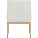  Color_Cream -- Adrian Cream Vegan Leather Upholstered Dining Arm Chair IMAGE 5