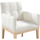 Color_Cream -- Adrian Cream Vegan Leather Upholstered Dining Arm Chair IMAGE 6