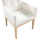  Color_Cream -- Adrian Cream Vegan Leather Upholstered Dining Arm Chair IMAGE 7