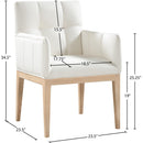 Meridian Adrian Cream Vegan Leather Dining Arm Chair IMAGE 9