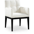  Color_Cream -- Adrian Cream Vegan Leather Upholstered Dining Arm Chair IMAGE 1