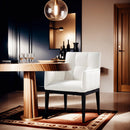 Color_Cream -- Adrian Cream Vegan Leather Upholstered Dining Arm Chair IMAGE 2