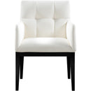 Color_Cream -- Adrian Cream Vegan Leather Upholstered Dining Arm Chair IMAGE 3