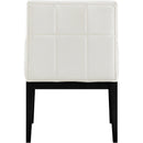  Color_Cream -- Adrian Cream Vegan Leather Upholstered Dining Arm Chair IMAGE 5