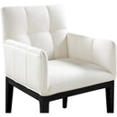 Color_Cream -- Adrian Cream Vegan Leather Upholstered Dining Arm Chair IMAGE 6