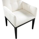  Color_Cream -- Adrian Cream Vegan Leather Upholstered Dining Arm Chair IMAGE 7