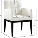  Color_Cream -- Adrian Cream Vegan Leather Upholstered Dining Arm Chair IMAGE 9