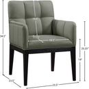  Color_Green -- Adrian Green Vegan Leather Upholstered Dining Arm Chair IMAGE 10