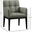 Meridian Adrian Green Vegan Leather Dining Arm Chair IMAGE 10