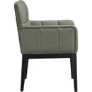  Color_Green -- Adrian Green Vegan Leather Upholstered Dining Arm Chair IMAGE 4