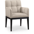  Color_Taupe -- Adrian Taupe Vegan Leather Upholstered Dining Arm Chair IMAGE 1
