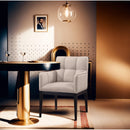  Color_Taupe -- Adrian Taupe Vegan Leather Upholstered Dining Arm Chair IMAGE 2