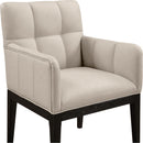  Color_Taupe -- Adrian Taupe Vegan Leather Upholstered Dining Arm Chair IMAGE 6