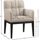  Color_Taupe -- Adrian Taupe Vegan Leather Upholstered Dining Arm Chair IMAGE 9