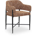  Color_Cognac -- Dame Cognac Fabric Upholstered Dining Chair IMAGE 1