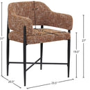 Meridian Dame Cognac Fabric Dining Chair IMAGE 8