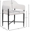  Color_Cream -- Dame Cream Fabric Upholstered Dining Chair IMAGE 8