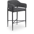  Color_Black -- Dame Black Fabric Upholstered Counter Stool IMAGE 1