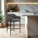  Color_Black -- Dame Black Fabric Upholstered Counter Stool IMAGE 2