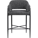  Color_Black -- Dame Black Fabric Upholstered Counter Stool IMAGE 3