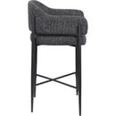  Color_Black -- Dame Black Fabric Upholstered Counter Stool IMAGE 4