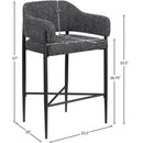  Color_Black -- Dame Black Fabric Upholstered Counter Stool IMAGE 8
