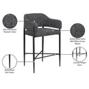  Color_Black -- Dame Black Fabric Upholstered Counter Stool IMAGE 9
