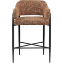  Color_Cognac -- Dame Cognac Fabric Upholstered Counter Stool IMAGE 3