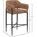  Color_Cognac -- Dame Cognac Fabric Upholstered Counter Stool IMAGE 8