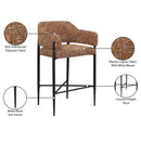  Color_Cognac -- Dame Cognac Fabric Upholstered Counter Stool IMAGE 9