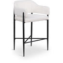  Color_Cream -- Dame Cream Fabric Upholstered Counter Stool IMAGE 1