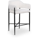 Meridian Dame Cream Fabric Counter Stool IMAGE 1