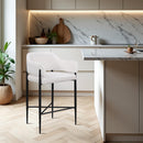  Color_Cream -- Dame Cream Fabric Upholstered Counter Stool IMAGE 2