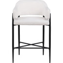  Color_Cream -- Dame Cream Fabric Upholstered Counter Stool IMAGE 3
