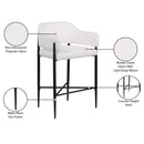  Color_Cream -- Dame Cream Fabric Upholstered Counter Stool IMAGE 9