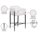 Meridian Dame Cream Fabric Counter Stool IMAGE 9