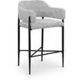  Color_Grey -- Dame Grey Fabric Upholstered Counter Stool IMAGE 1