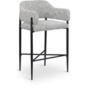 Color_Grey -- Dame Grey Fabric Upholstered Counter Stool IMAGE 1