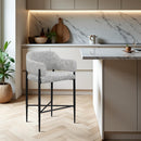  Color_Grey -- Dame Grey Fabric Upholstered Counter Stool IMAGE 2