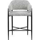  Color_Grey -- Dame Grey Fabric Upholstered Counter Stool IMAGE 3