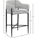  Color_Grey -- Dame Grey Fabric Upholstered Counter Stool IMAGE 8