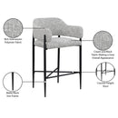  Color_Grey -- Dame Grey Fabric Upholstered Counter Stool IMAGE 9
