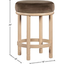  Color_Brown -- Monette Brown Velvet Upholstered Counter Stool IMAGE 6