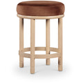  Color_Cognac -- Monette Cognac Velvet Upholstered Counter Stool IMAGE 1