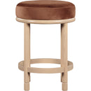  Color_Cognac -- Monette Cognac Velvet Upholstered Counter Stool IMAGE 3